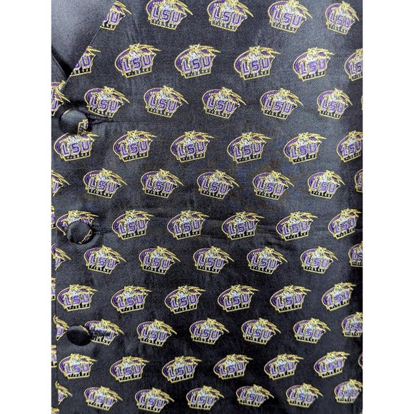 Louisiana State Tigers NCAA LSU Men's 100% SILK Varsity Vest Size XL Button - Picture 3 of 5